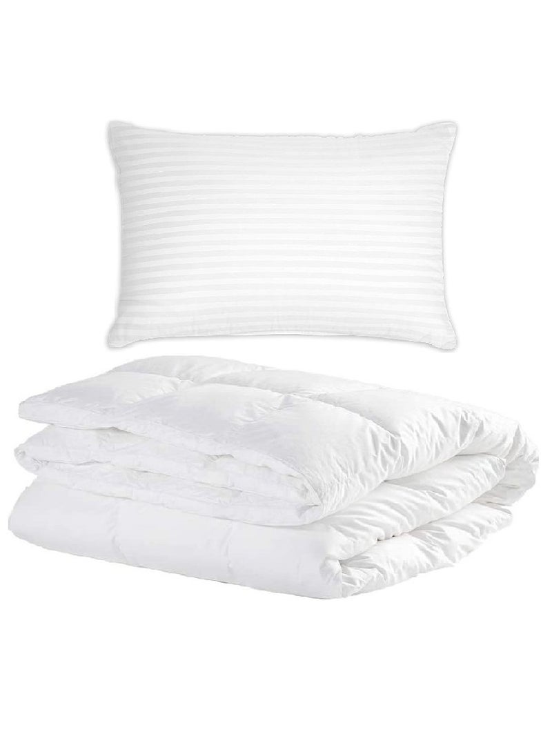 Blueberry Single Size Premium Quality Duvet Insert Cotton White 160 X 220Cm With 1 Piece Pillow  - Image 1
