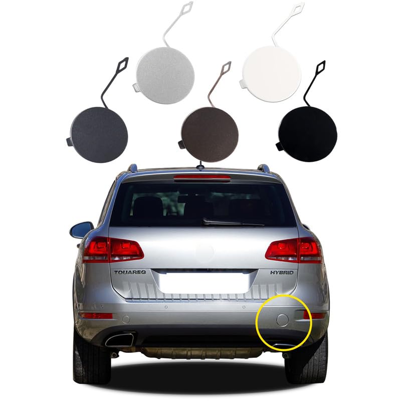 Goholy Car Rear Bumper Tow Hook Cover Compatible with VW Touareg 2011 2012 2013 2014 Trailer Cover Cap 7P6807450 Small Lid Towing Eye Cap Unpainted Right Passenger Side