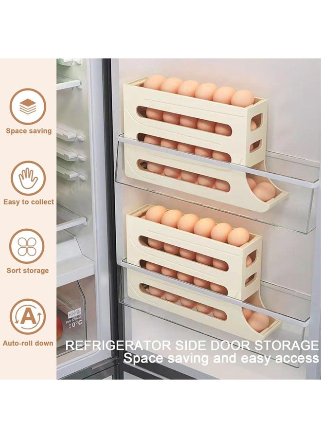4 Tier Egg Rack for Refrigerator, 30 Auto Rolling Refrigerator Egg Organizer, Egg Dispenser for Refrigerator, Egg Storage Rack for Kitchen  - Image 4