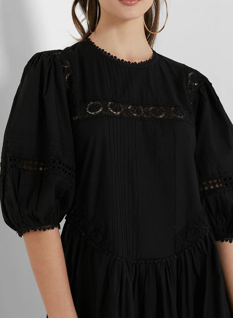 TOPSHOP Balloon Sleeve Tiered Dress
