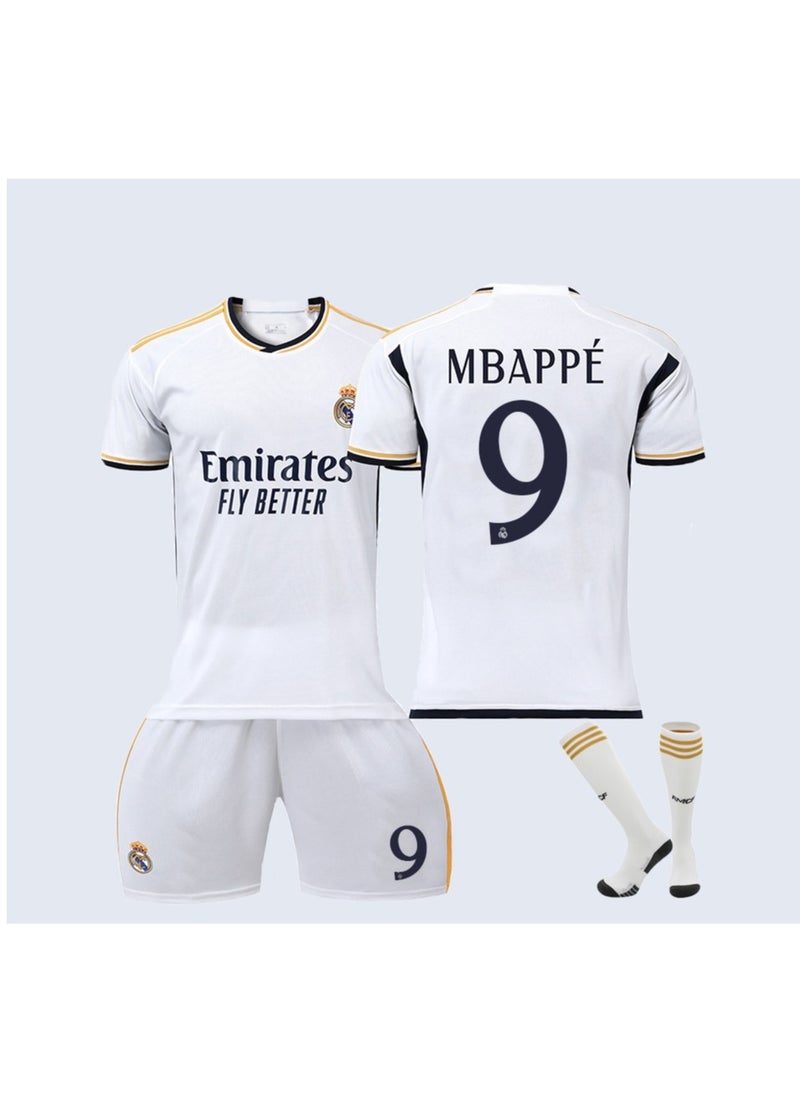 Generic - Real Madrid No. 9 Mbappe Football Jersey Three-Piece Suit - Image 1