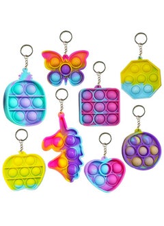 Party Propz Party Propz Pop It Pop Keychain - 6 Pcs Assorted, Return Gifts for Kids | Simple Fidget Popper Toy | Popit Key Chains for Kids Return Gifts | Cute Keychains for Girls | Kids Return Gifts for Birthday  - Image 1