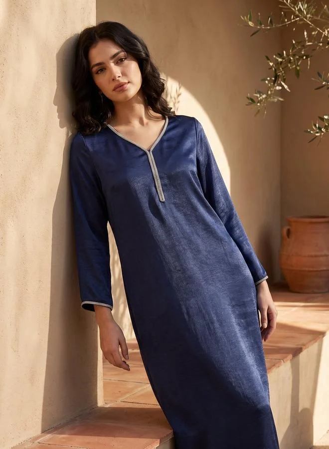 سبلاش فيڤ Fav Night Gown Long Sleeves Embellished
