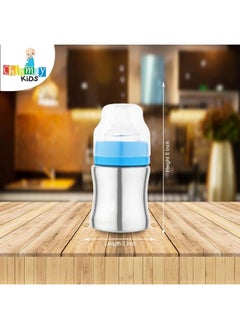 Chinmay Kids Thermal Insulation Stainless Steel Newborn Baby Feeding Bottle Bpa Free (Steel Pink 125 Ml)  - Image 4
