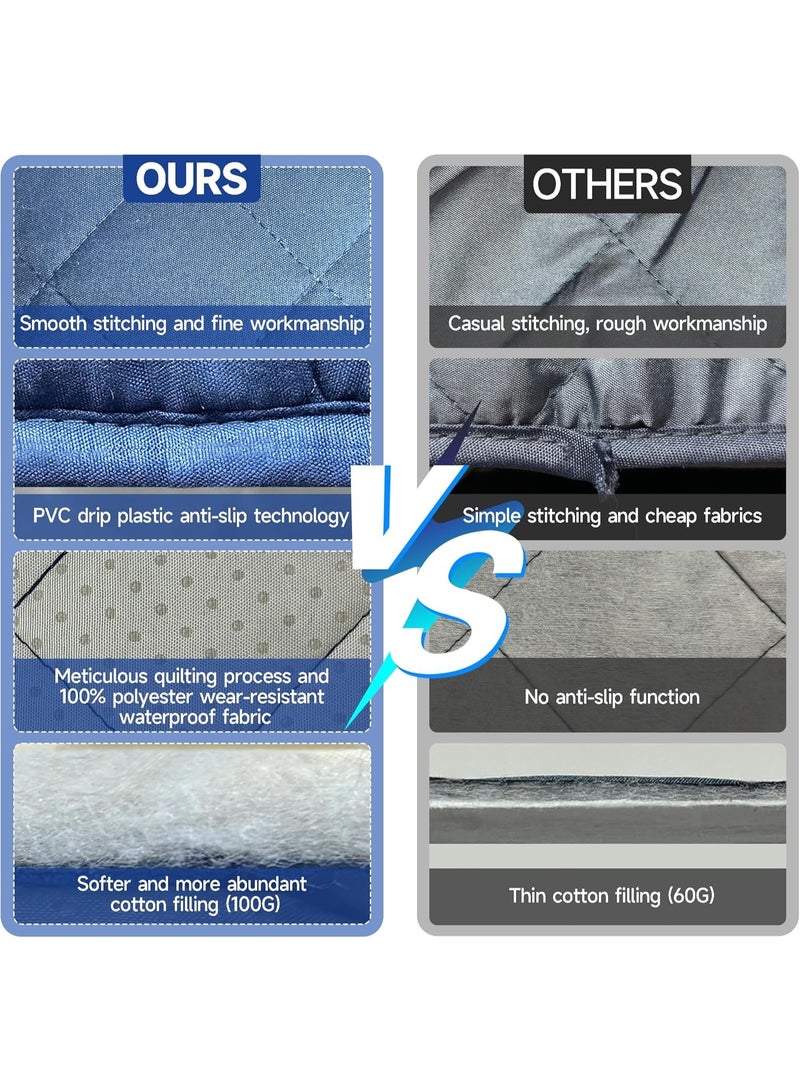 NANAO Armchair Caddy, Waterproof Sofa Armrest Organizer, Non Slip Recliner Organizer, Remote Holder for Recline, Recliner Caddy with 14 Pockets Storage for TV Remote, Phone, Magazine (Blue) - Image 2