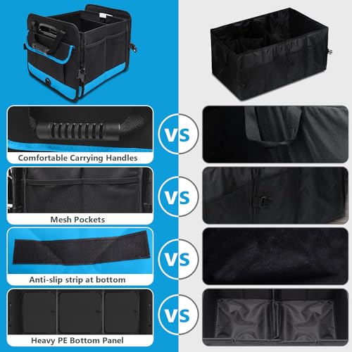 AOPHY Trunk Organizer for Car, Car Storage Organizer with 2 adjustable straps, 95L Large Capacity Cargo Organizer for Suv, Truck, Sedan, Waterproof Portable Car Organizers for Women Men（Blue） - Image 4