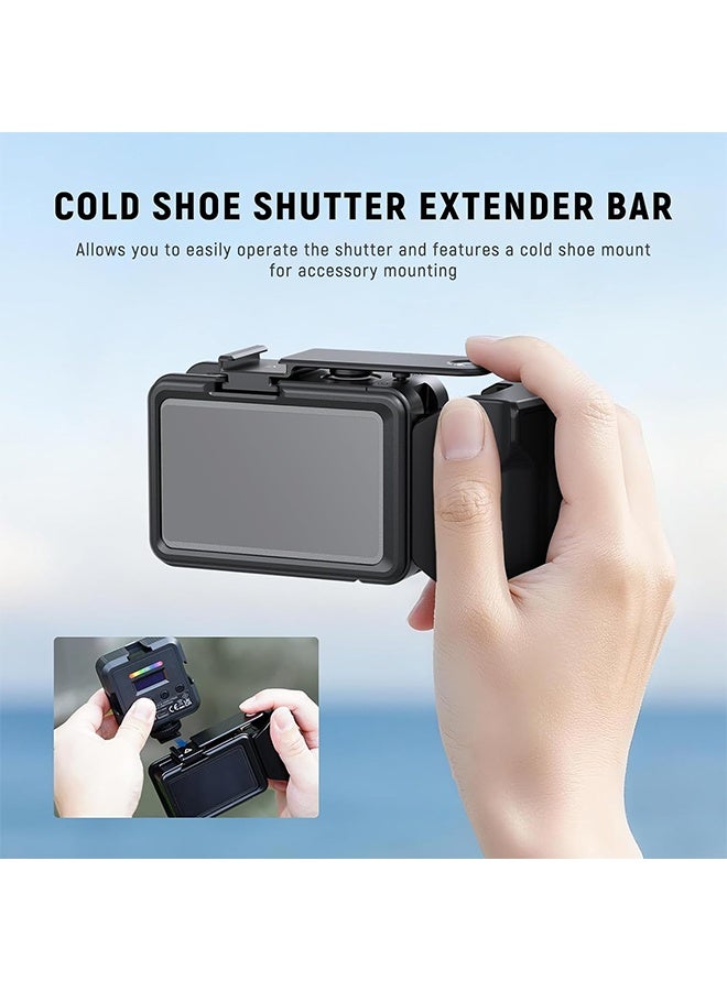 NEEWER AC034 Side Handle Only for AC014 Cage Compatible with DJI Osmo Action 5 Pro/4/3, Modular Quick Release Magnetic Action Camera Mount Adapter with Grip & Cold Shoe Shutter Extender Bar, Black - Image 5