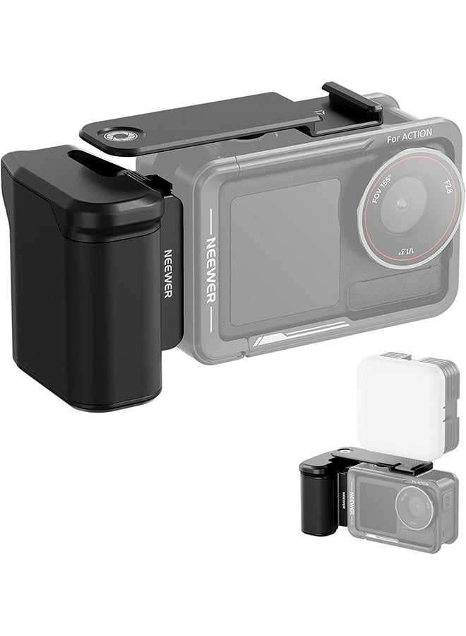 NEEWER AC034 Side Handle Only for AC014 Cage Compatible with DJI Osmo Action 5 Pro/4/3, Modular Quick Release Magnetic Action Camera Mount Adapter with Grip & Cold Shoe Shutter Extender Bar, Black - Image 1