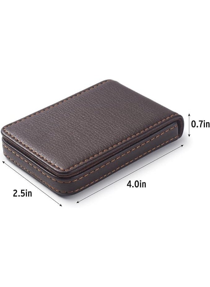 Ocadux Leather business card holder case for men and women pocket wallet name card case with magnetic closure holds 25 cards - Image 4
