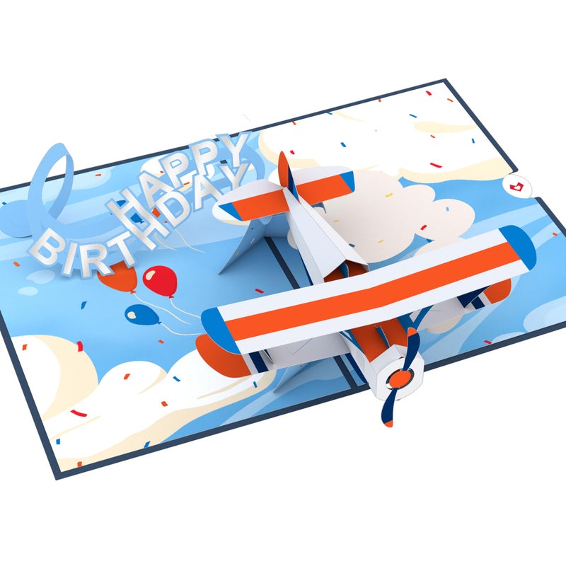 Lovepop Happy Birthday Pop-Up Card for Her, Him, Girls, Boys - 3D Greeting Cards - Plane Awesome Day - 5" x 7" - Blank Notecard & Envelope Included - Image 3