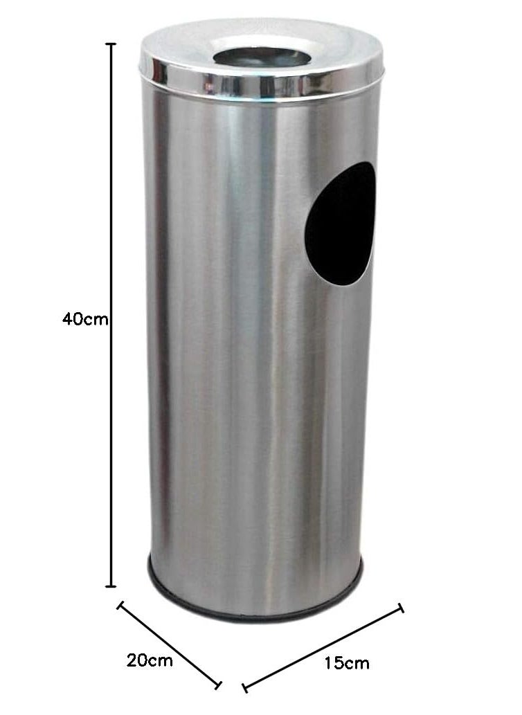 Ganeshi Ganeshi Stainless Steel Ash Can Waste Basket Dustbin For Home Kitchen And Offices 20 Liter 8X24 PressTop  - Image 5