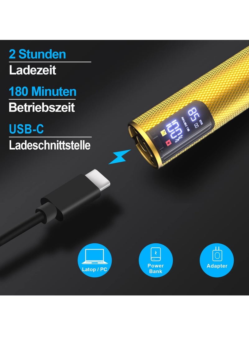 كاست ويف ماكينة تشذيب اللحية للرجال، ماكينة قص الشعر الكهربائية القابلة لإعادة الشحن مع شاشة LCD، ماكينة تشذيب دقيقة من التيتانيوم على شكل حرف T للعائلات والحلاقين، هدية مثالية - Image 4