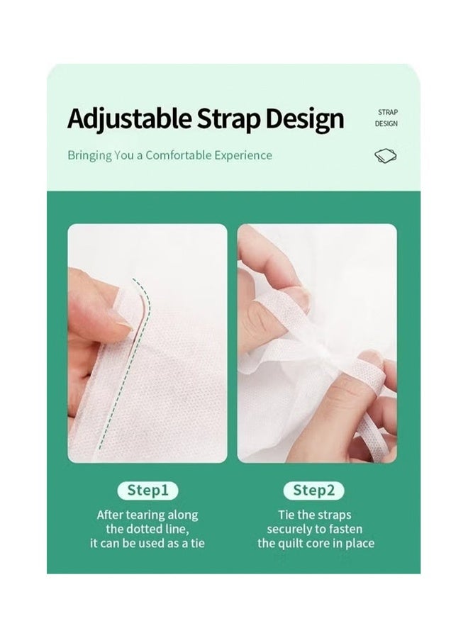 جيفت ملاءات سرير صغيرة للاستخدام مرة واحدة للسفر، طقم ملاءات سرير قطنية صغيرة للاستخدام مرة واحدة مع أربع قطع من غطاء اللحاف وغطاء الوسادة، مما يوفر غطاء سرير عمليًا لرحلاتك ومستلزمات الفنادق. - Image 2