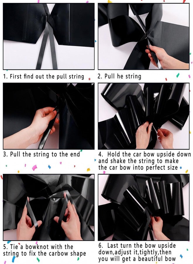 Chunful 30 Inch Graduate Car Bow Large Gift Bow for Cars 2026 Congratulations Graduate Decoration Gift Wrapping Ornament for Present Birthday Party(Black - Image 2