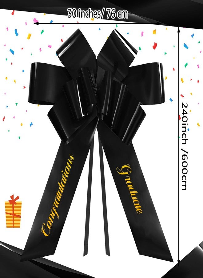 Chunful 30 Inch Graduate Car Bow Large Gift Bow for Cars 2026 Congratulations Graduate Decoration Gift Wrapping Ornament for Present Birthday Party(Black - Image 3