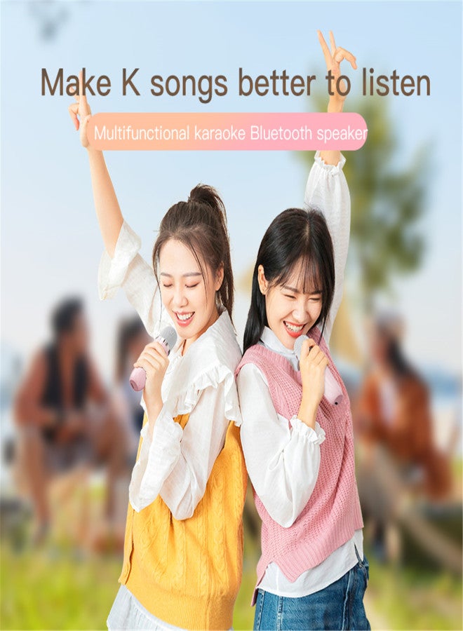 Retro mini speaker portable wireless Bluetooth speaker microphone outdoor karaoke all-in-one machine mini HIFI subwoofer small speaker gift ornament - Image 3