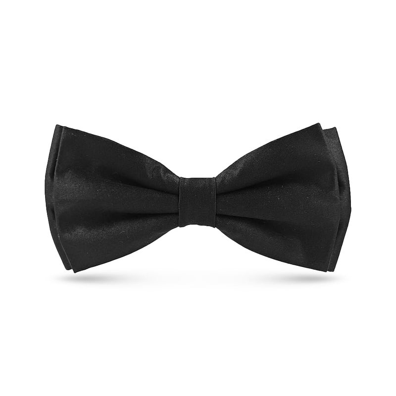 UTF Store Mens Solid Color Double Fold Pre-tied Bow Tie and Pocket Square Cufflink Set - Image 3