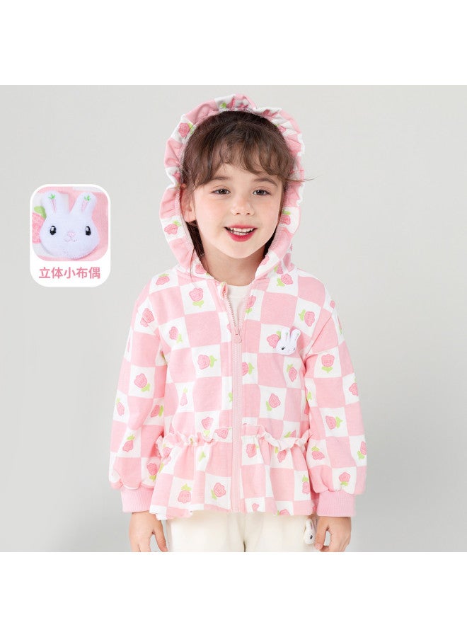 Bornbay girls' Hooded Jacket - Sweet & Casual Spring/autumn Cotton Cardigan Windbreaker For Kids - Image 3