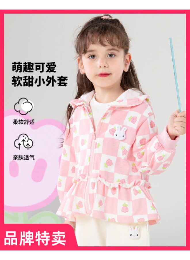 Bornbay girls' Hooded Jacket - Sweet & Casual Spring/autumn Cotton Cardigan Windbreaker For Kids - Image 1