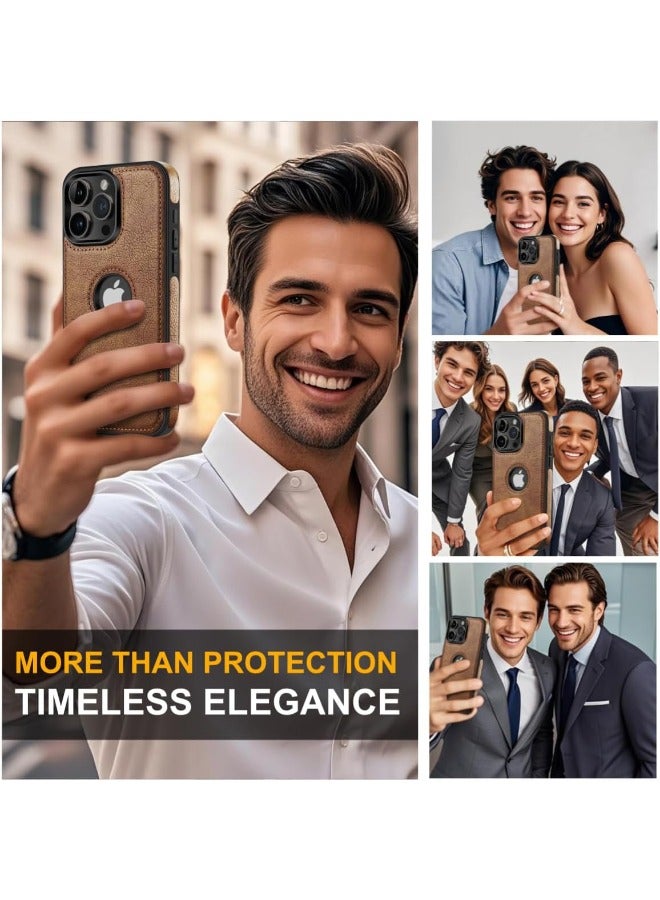 Mikki iPhone 16 Pro Case, Vegan Leather Protective Case for iPhone 16 Pro 6.3", Luxury, Elegant and Beautiful Design Business Cover, Non-Slip Vintage Looking Perfect Leather Cover (Brown) - Image 5