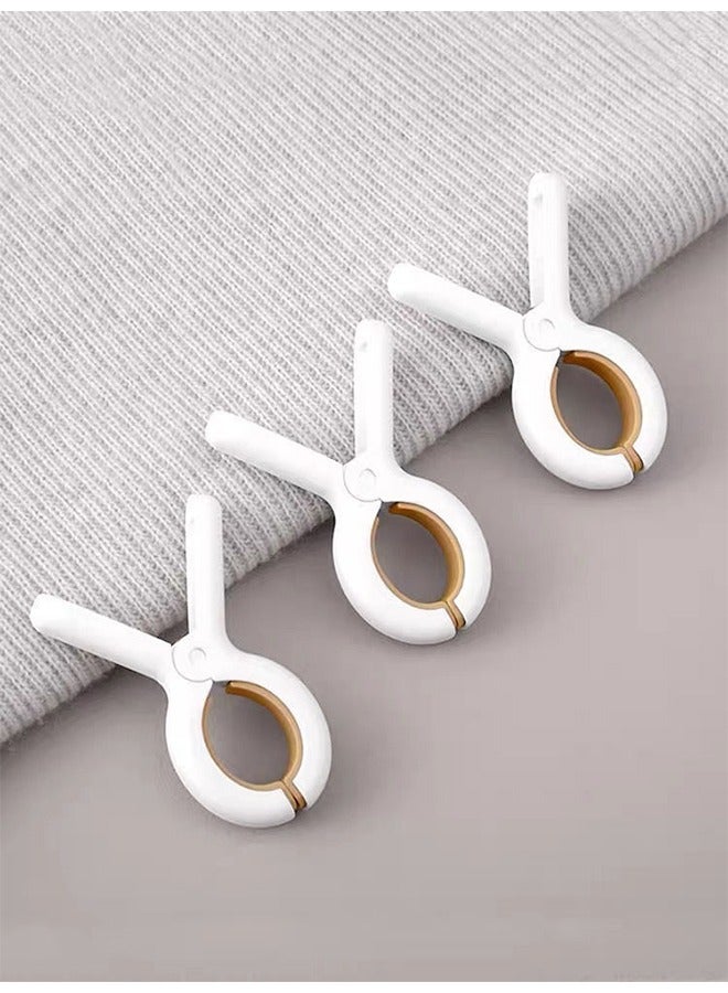 6PCS Towel Clips for Sun Loungers, Large Beach Towel Clips, Strong Grip Clothes Pegs, Non-slip Towel Pegs for Sun Lounger Washing Line Laundry Pool Chairs Sunbeds (White)  - Image 3