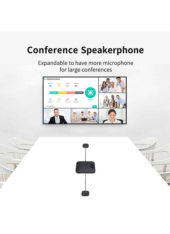 Generic - Desktop USB Wireless BT Conference Speakerphone Built-in 4 Microphones Hi-Fi Speaker 2 Extension Mic 360° Voice Pickup Noise Canceling Function - Image 1