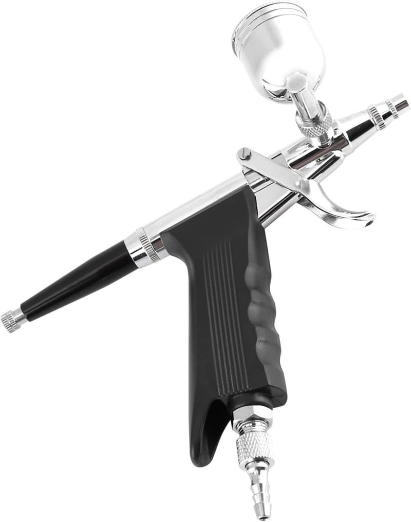 GLOGLOW Airbrush Kit for Art Painting, Trigger Design, 2 Cups Side Feed Spray Gun, 0.3mm Nozzle for Cake Decorating and Tattoo Makeup - Image 3
