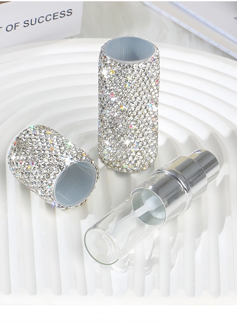 Mini Refillable Perfume Atomizer, Rhinestone Empty Portable Spray Bottle, Cosmetic Perfume Essential Oil Bottle, Travel Perfume Bottle, Bling Glitter Spray Bottles, 10ml Crystal Perfume Bottle - Image 2
