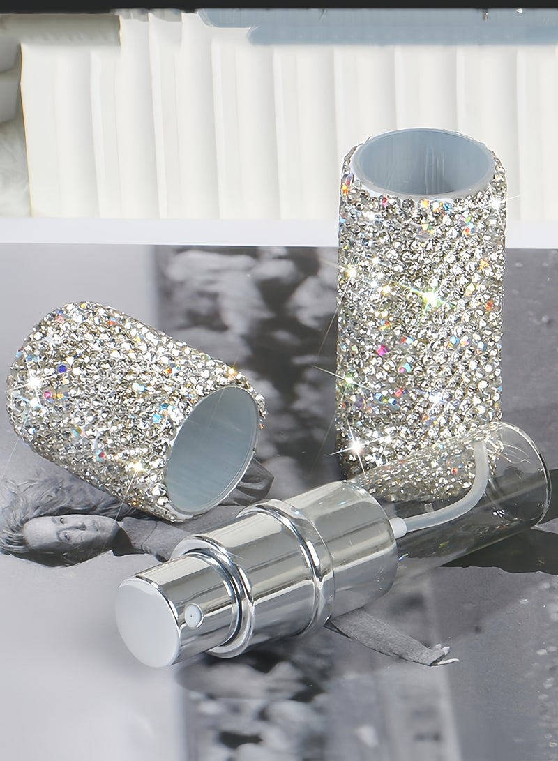 Mini Refillable Perfume Atomizer, Rhinestone Empty Portable Spray Bottle, Cosmetic Perfume Essential Oil Bottle, Travel Perfume Bottle, Bling Glitter Spray Bottles, 10ml Crystal Perfume Bottle - Image 3