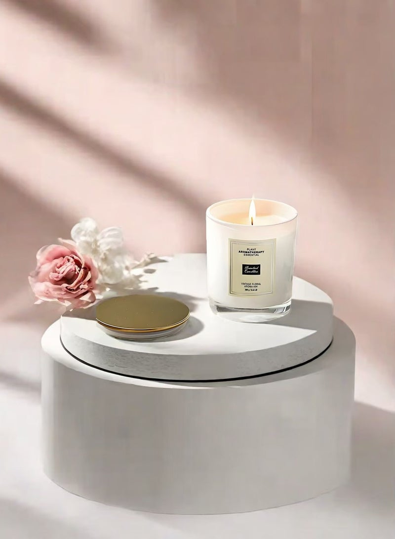Scented Candles Gift Set for Women,200g 100% Natural Ingredients Aromatherapy Candle for Home Scented,Natual Soy Candles Gifts for Anniversary, Birthday, Mother's Day, Bath,Spa, Meditation (200g White Cup) Cultivation Atmosphere -Blue Bellflower  - Image 5
