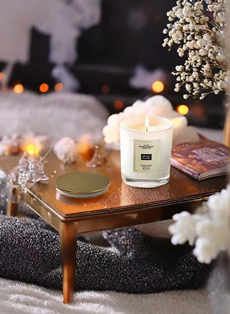 Scented Candles Gift Set for Women,200g 100% Natural Ingredients Aromatherapy Candle for Home Scented,Natual Soy Candles Gifts for Anniversary, Birthday, Mother's Day, Bath,Spa, Meditation (200g White Cup) Cultivation Atmosphere -Blue Bellflower  - Image 3