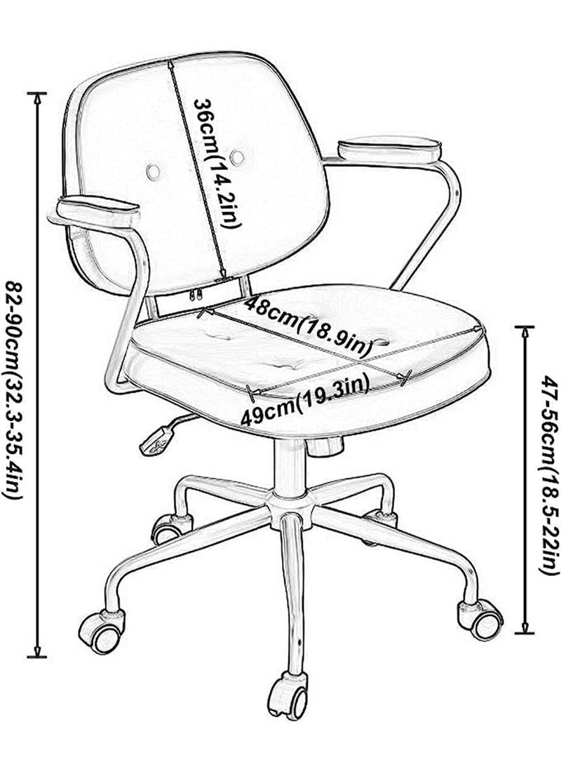 Home Office Desk Chairs Technical Cloth Fabric Computer Chair with Padded Armrest and Back Support
