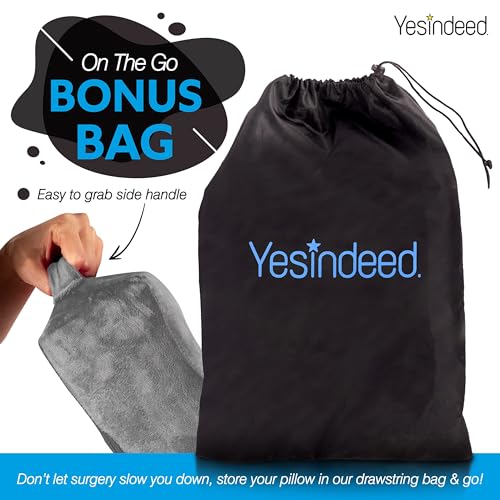 YESINDEED Brazilian Butt Lift Pillow + Back Support – Dr. Approved BBL Foam Pillow Set with Carry Bag, Comfortable & Firm Recovery Cushion for Post Surgery Sitting Relief, Lightweight & Portable, Grey - Image 5