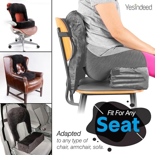 YESINDEED Brazilian Butt Lift Pillow + Back Support – Dr. Approved BBL Foam Pillow Set with Carry Bag, Comfortable & Firm Recovery Cushion for Post Surgery Sitting Relief, Lightweight & Portable, Grey - Image 3