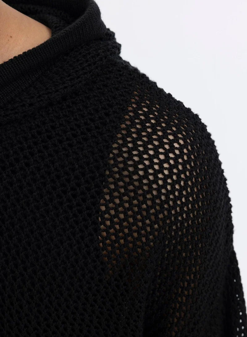 DeFacto Regular Fit Hooded Knit Sweater