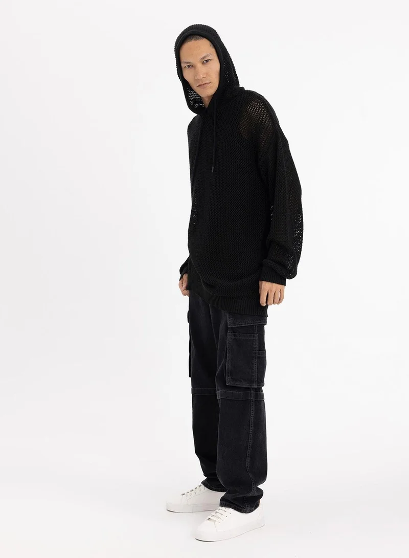 DeFacto Regular Fit Hooded Knit Sweater