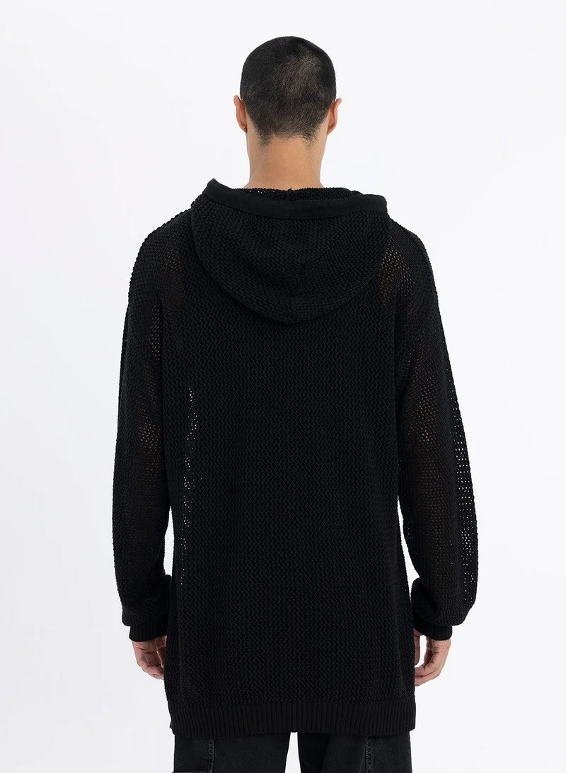 DeFacto Regular Fit Hooded Knit Sweater