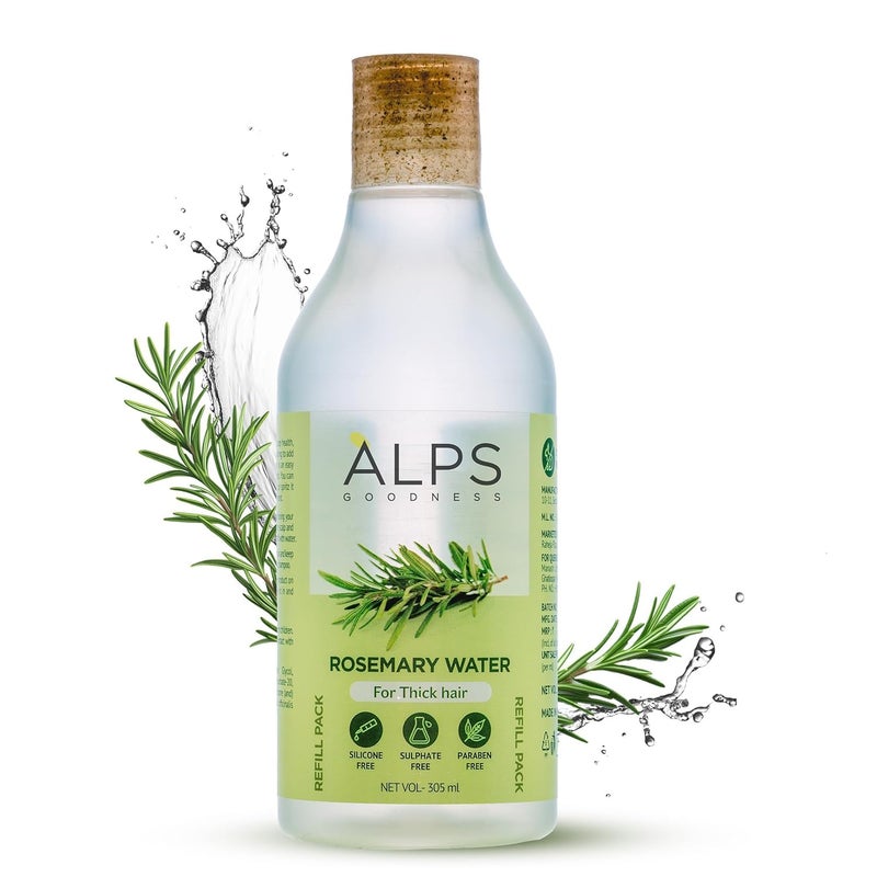 Alps Goodness Rosemary Water Refill Pack For Hair 305 ml Rosemary Hair Mist Adds Shine Helps Strengthen Hair Suitable For All Hair Types