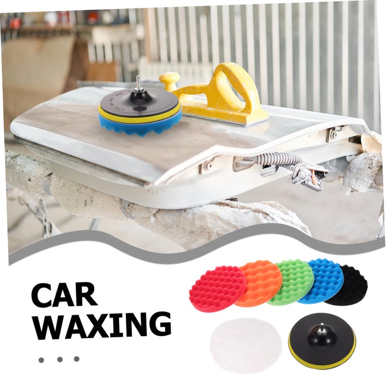 7 Pcs Car Polishing Buffing Pads Kit With 5 Inch Backing Plate And Holder - Image 4