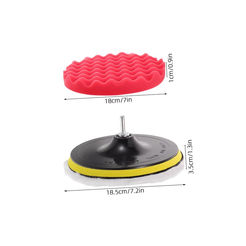 7 Pcs Car Polishing Buffing Pads Kit With 5 Inch Backing Plate And Holder - Image 3