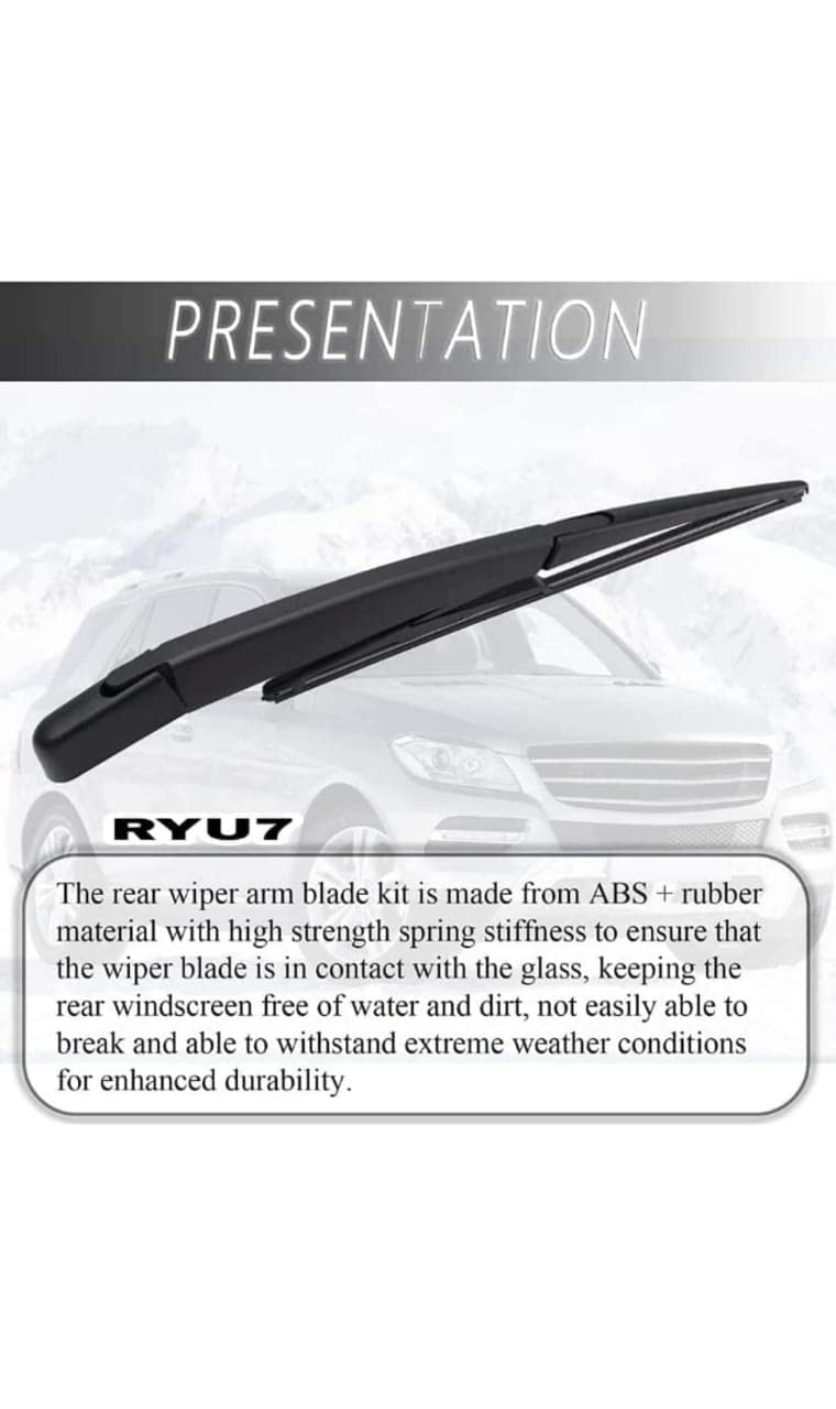 RYU7® Rear Wiper Arm with Blade Exact Fit Design Compatible with Brio - Image 2