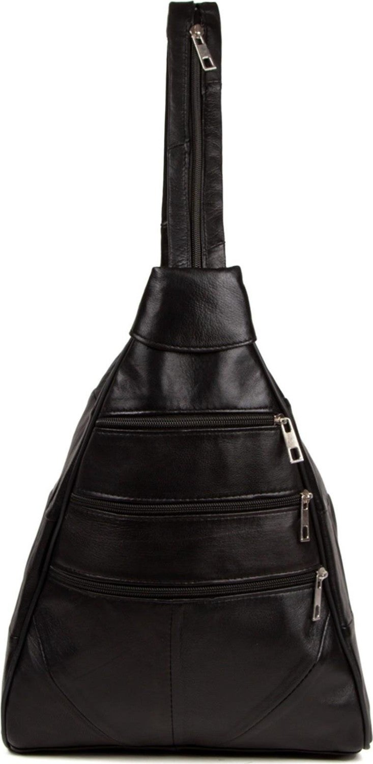 Newish Polo Black Genuine Leather Monkey Model Backpack and Shoulder Bag - Image 5