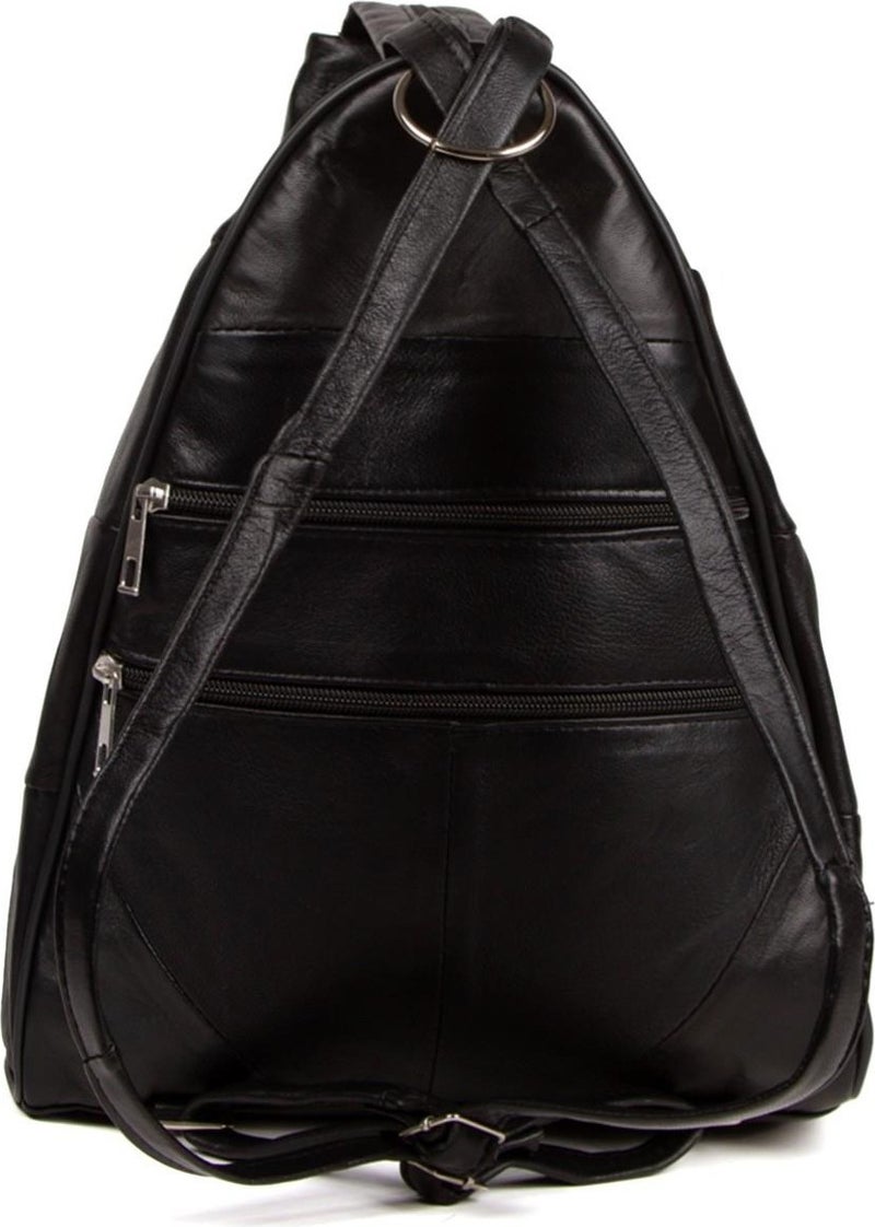 Newish Polo Black Genuine Leather Monkey Model Backpack and Shoulder Bag - Image 4