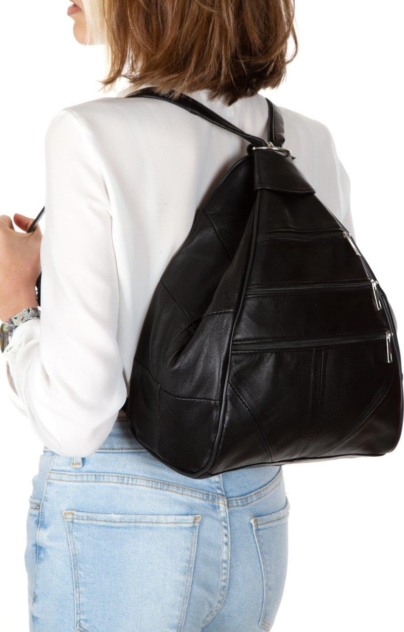 Newish Polo Black Genuine Leather Monkey Model Backpack and Shoulder Bag - Image 3