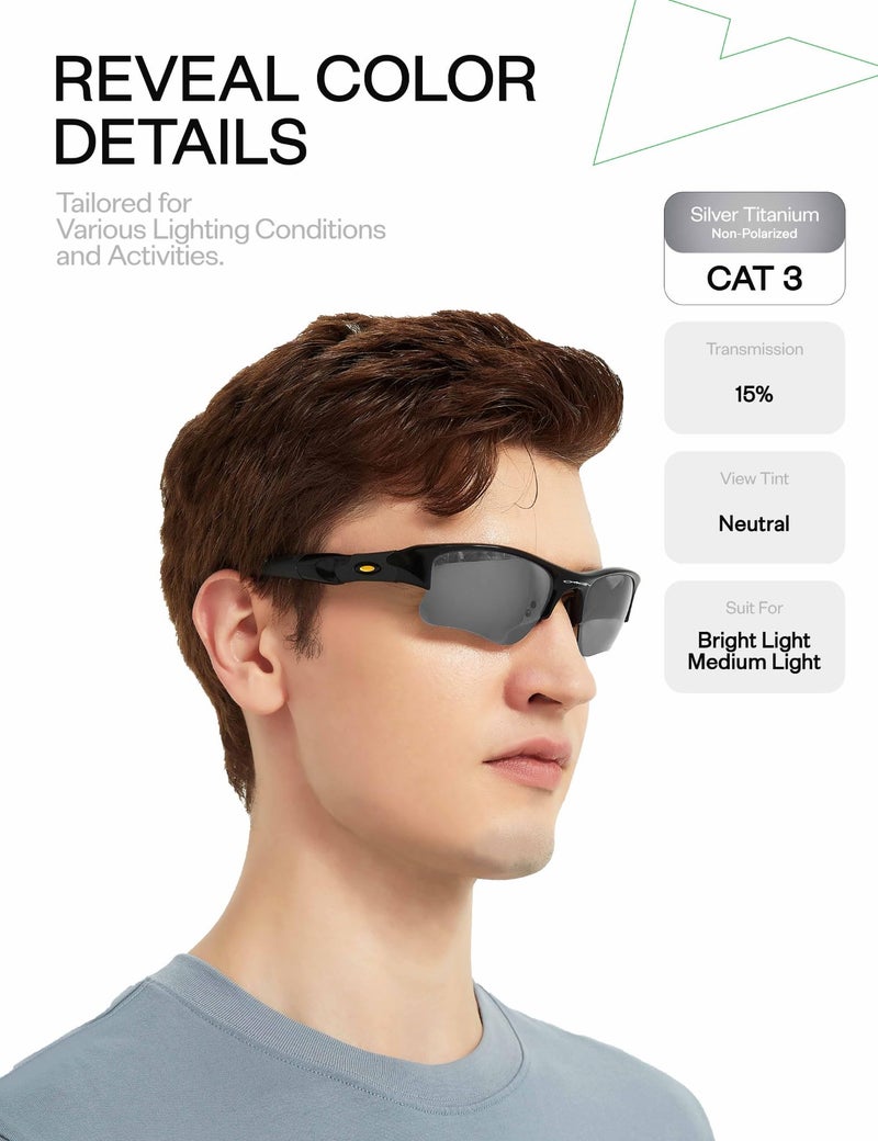 Mryok UV400 Replacement Lenses for Oakley Jupiter Squared OO9135 / Jupiter Carbon OO9220 Sunglass, HD Polarized, UV Protection, Impact Resistant & Perfectly Fit - Silver Titanium - Image 4