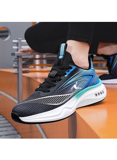 Ultra-Light Sports Shoes Mens Running Breathable Soft-Soled Training Competitive Racing Shoes Carbon Plate Mesh Lining Qd71 black lake blue