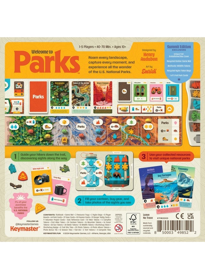 KEYMASTER GAMES ألعاب كيمستر باركس (الطبعة الثانية) | قمة ديلوكس | لعبة استراتيجية جميلة للعائلات والبالغين والأطفال أو للعب الفردي | استكشاف الطبيعة والهواء الطلق من خلال المشي في الحدائق الوطنية الأمريكية | الأعمار 10+ | 1-5 لاعبين - Image 5