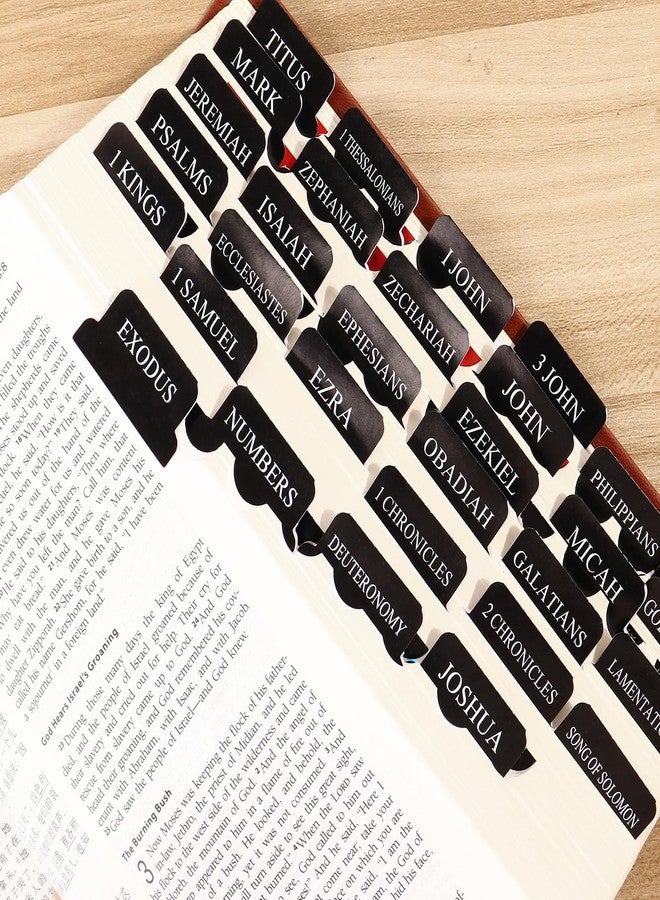 DOMMARE Bible Tabs for Men, 90 Pieces Large Print Small Bible Bookmarks Index Tabs Study Supplies Guide Kit, Black Baptism Christian Gifts for Women April Fool's Day Beginner Easy to Read - Image 2
