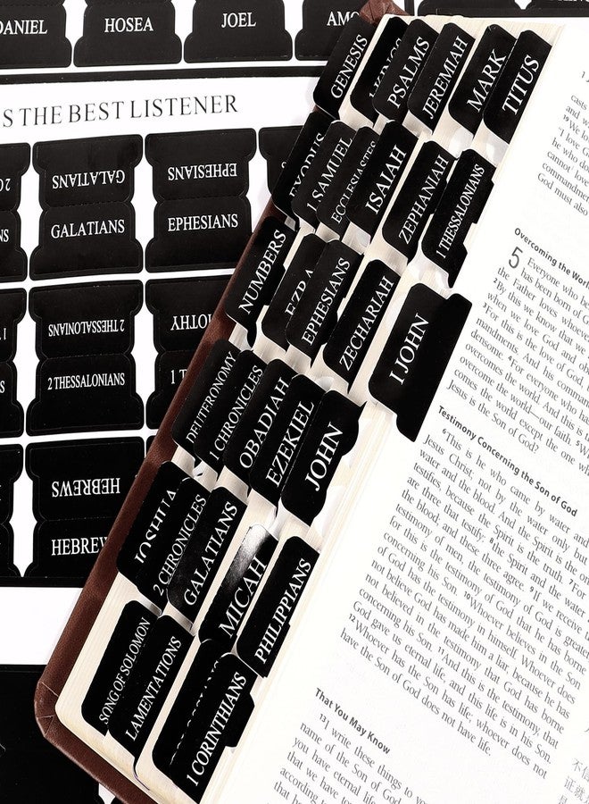 DOMMARE Bible Tabs for Men, 90 Pieces Large Print Small Bible Bookmarks Index Tabs Study Supplies Guide Kit, Black Baptism Christian Gifts for Women April Fool's Day Beginner Easy to Read - Image 1