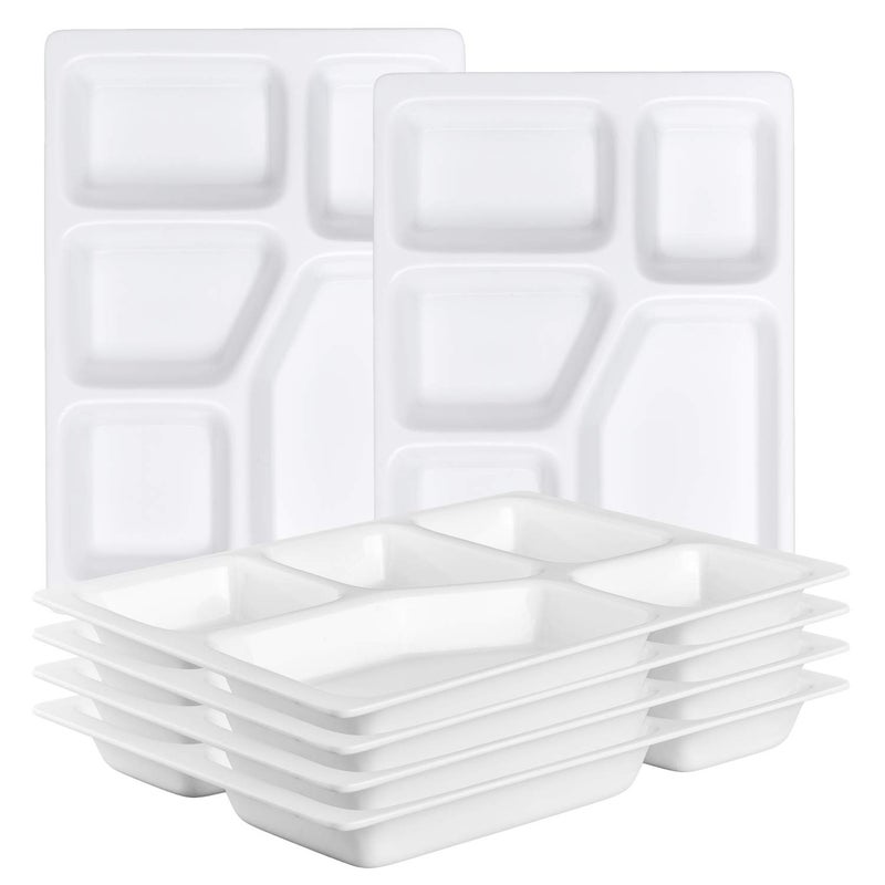 Neena Crockeries Neena Crockeries 5 Partition Plate Bhojan Thali Dinner Plate Set of 6  - Image 1